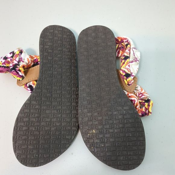 SANUK YOGA SLINGLET PRINTS MULTI WOMEN FLIP FLOPS US 7 Sandals - Picture 3 of 3